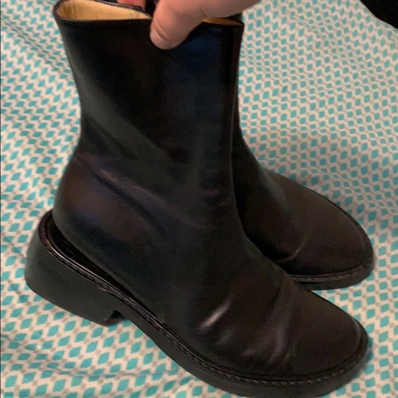 Ann Demeulemeester Shoes - Ann Demeulemeester Open Heel Military Boots